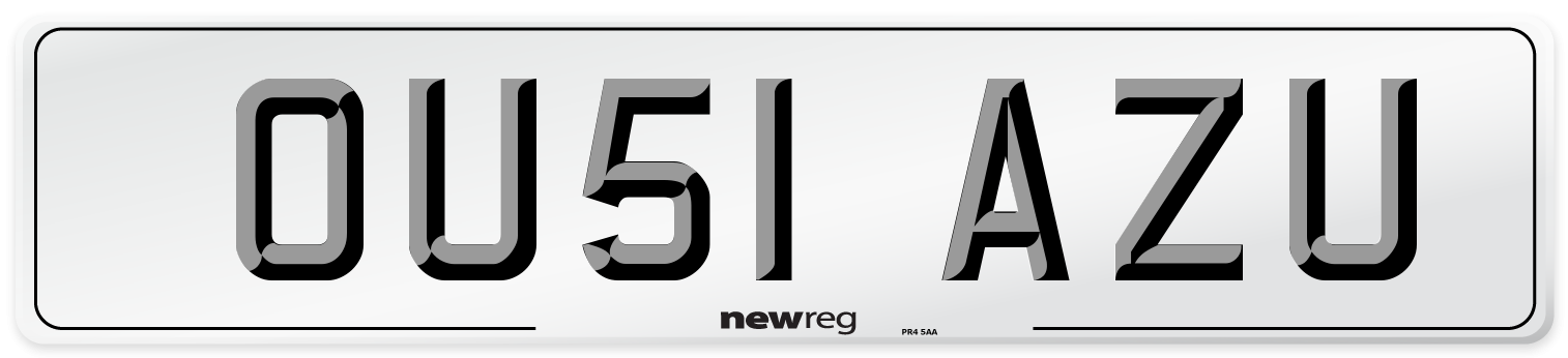OU51 AZU Number Plate from New Reg